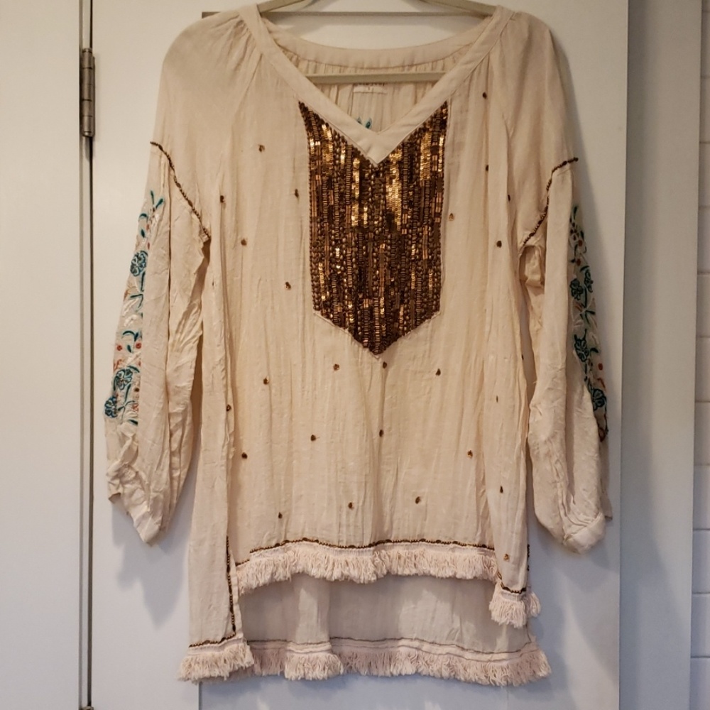 Lula Soul/Ruby Yaya Cream w/Rust Beads Embroidery